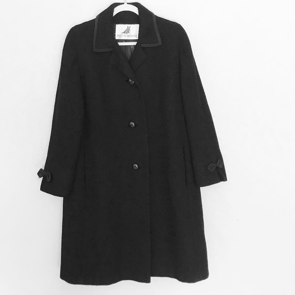Vintage Rothmoor Black 1950’s Wool Boucle Coat